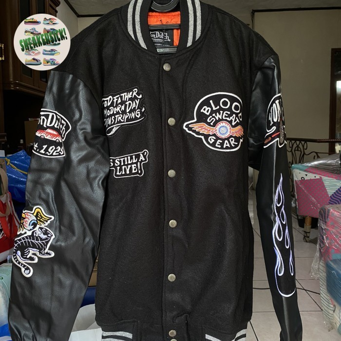 VARSITY LEATHER JACKET VON DUTCH 100% ORIGINAL BARU BNWT