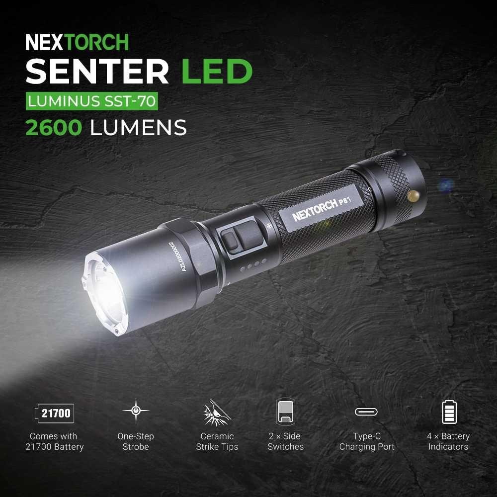 NEXTORCH Senter LED Flashlight LUMINUS SST-70 2600 Lumens - P81