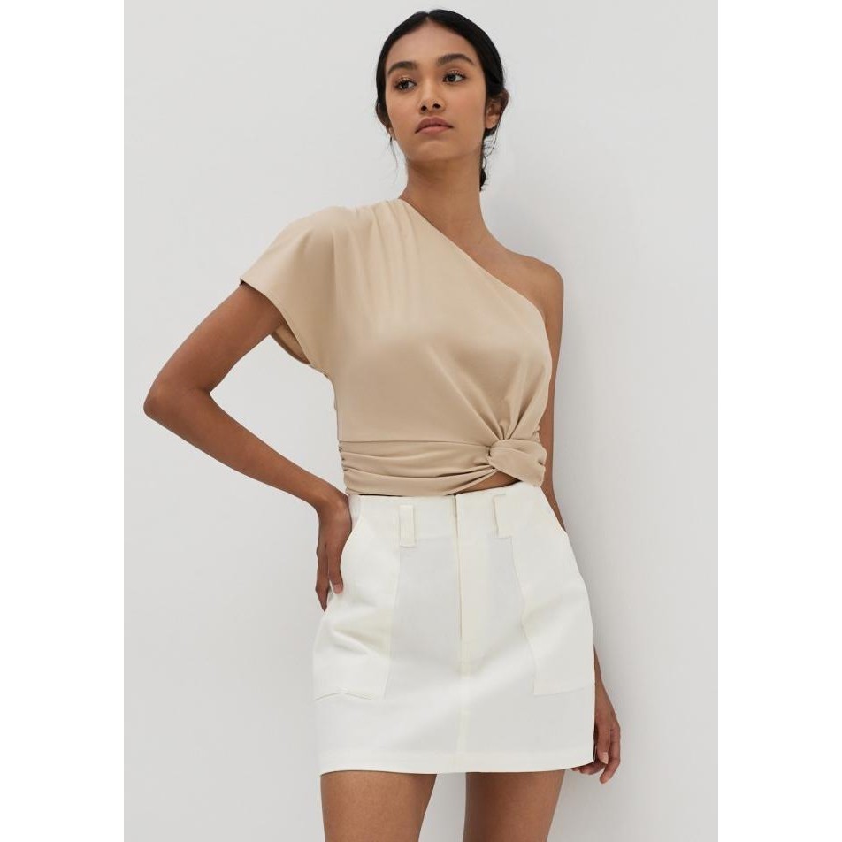 Love, Bonito - Atasan Wanita - Josephine Knot Front Toga Top - Khaki,Xl