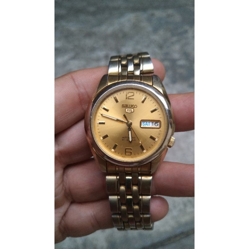 jam tangan seiko 7s26 01V0 gold otomatic second bekas originall