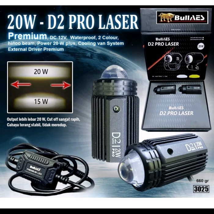 Baru lampu tembak D2 pro laser Bullaes 20w