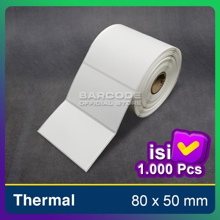

Label Stiker Thermal 80x50mm 80x50 Sticker Barcode 80 x 50 mm isi 1000