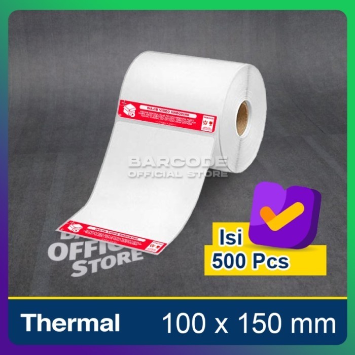 

Label Unboxing Termal 100 x 150 / 100x150 mm Isi 500 Pcs (1Slop)