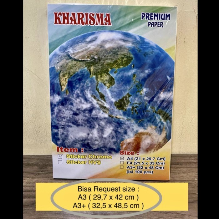 

Sticker Chromo ( glossy ) "KHARISMA" isi 100 pcs