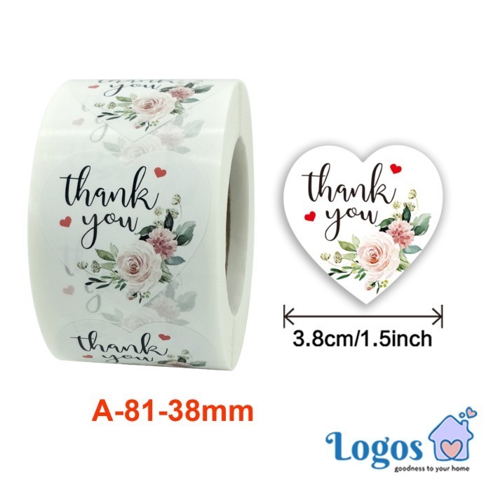 

Sticker Thank you Heart shaped Love Sticker stiker terima kasih hati