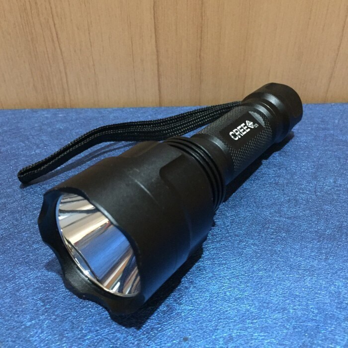 Senter LED Police Q5 Swat C8 Cree Sinar Kuning - Senter saja