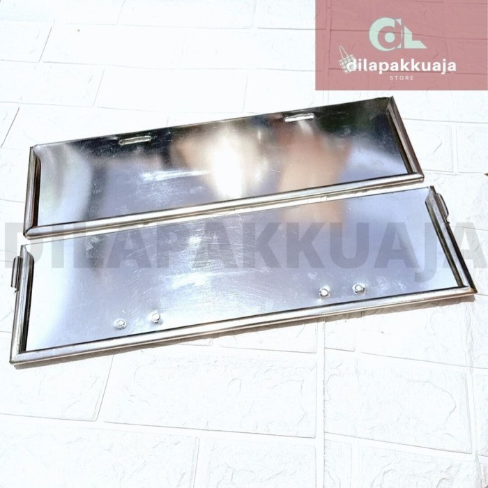 Tatakan Plat Nomor Mobil Stainless Double Slip Dudukan Plat Nomor Slip