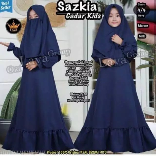SETELAN BAJU GAMIS ANAK PEREMPUAN 9 10 11 12 13 tahun/FRE JILBAB CADAR