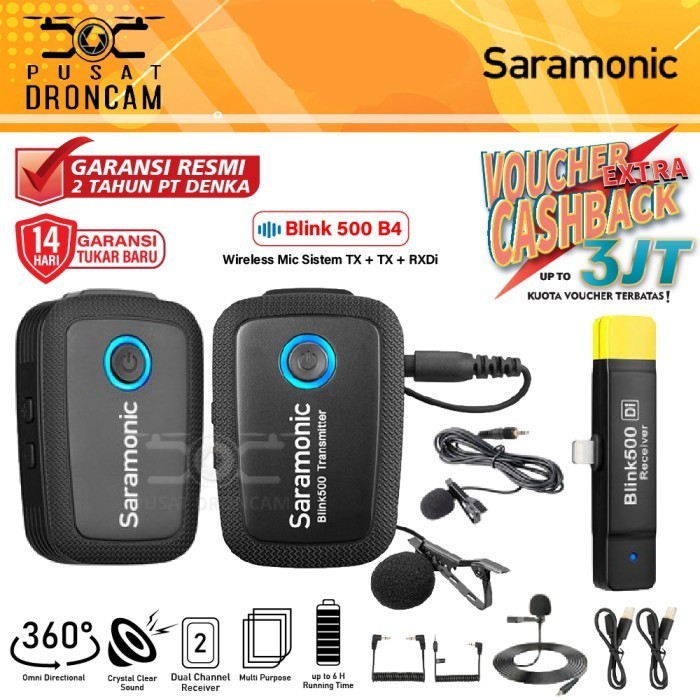 Saramonic Blink 500 B4 TX+TX+RXDi Wireless Mic for Iphone Original
