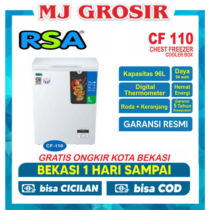 Best Rsa Chest Freezer Cf 100 Box 100L Lemari Pembeku 100 Liter By Gea