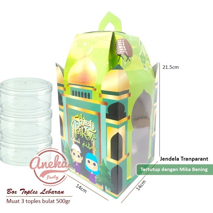 

Limited Dus toples idul fitri / Box kue lebaran / Lebaran Packaging Hamper Baru!