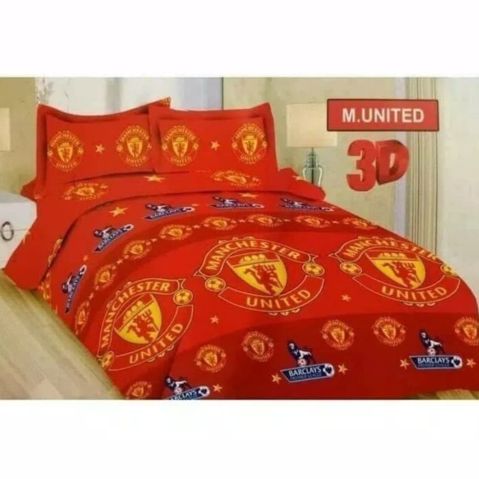 Sprei MANCHESTER UNITED 180x200-Sore motif sepak bola-Sprei kasur