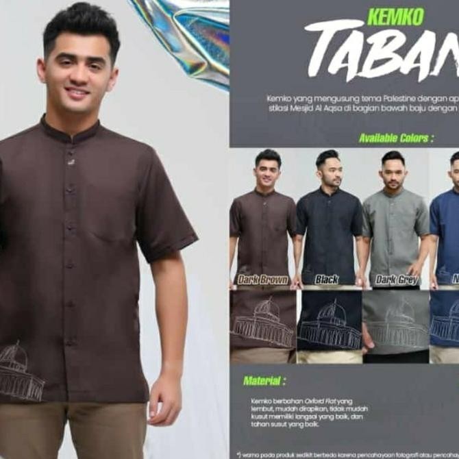RABBANI KEMKO TABAN KOKO BAJU MUSLIM PRIA LENGAN PENDEK XS-XXL MANDACANTIK64