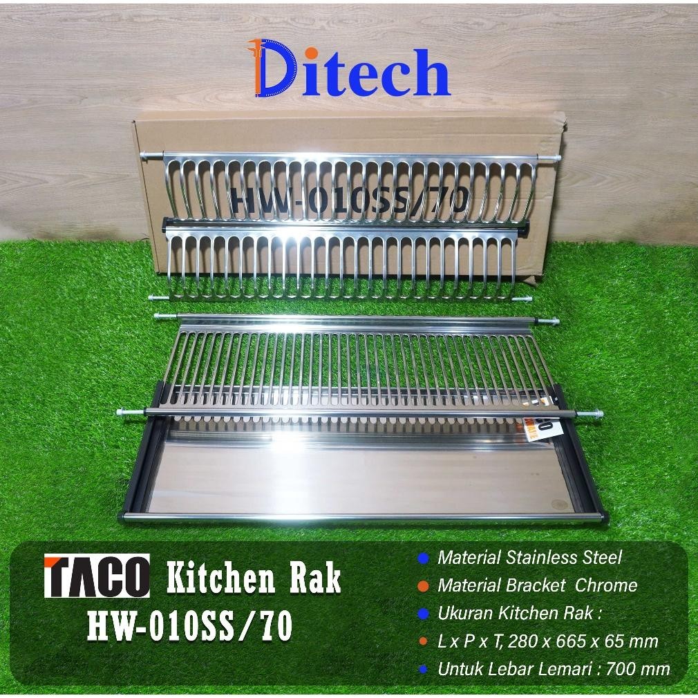 kncln- Rak Piring 70 Cm TACO HW-010SS Stainless Steel // Rak Piring Gantung Tatakan Lemari Kitchen S