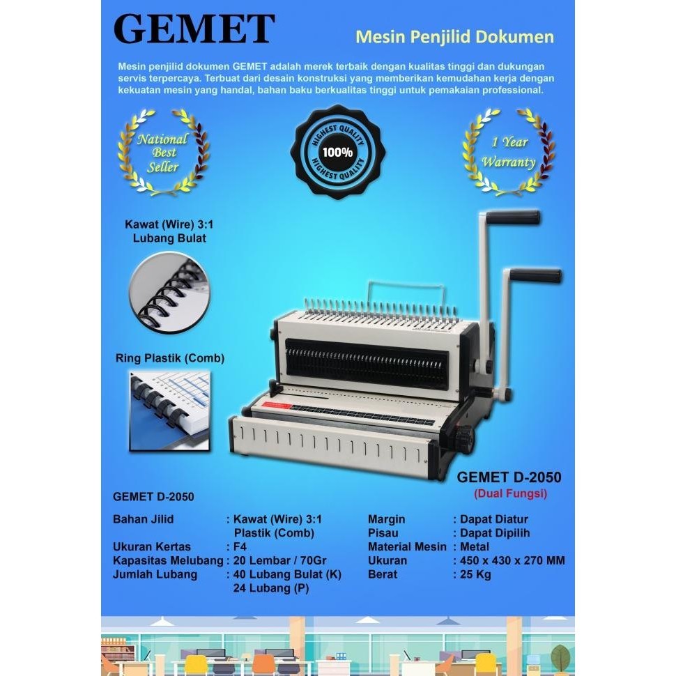 

Mesin Jilid Gemet D-2050 Garansi Resmi