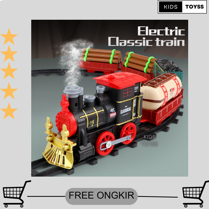 MAINAN ANAK KERETA API RAIL KING 14 PCS CLASSICAL KERETA UAP