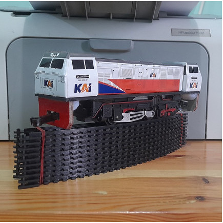 KERETA API INDONESIA - MAINAN LOKOMOTIF CC 206 (HANDMADE)