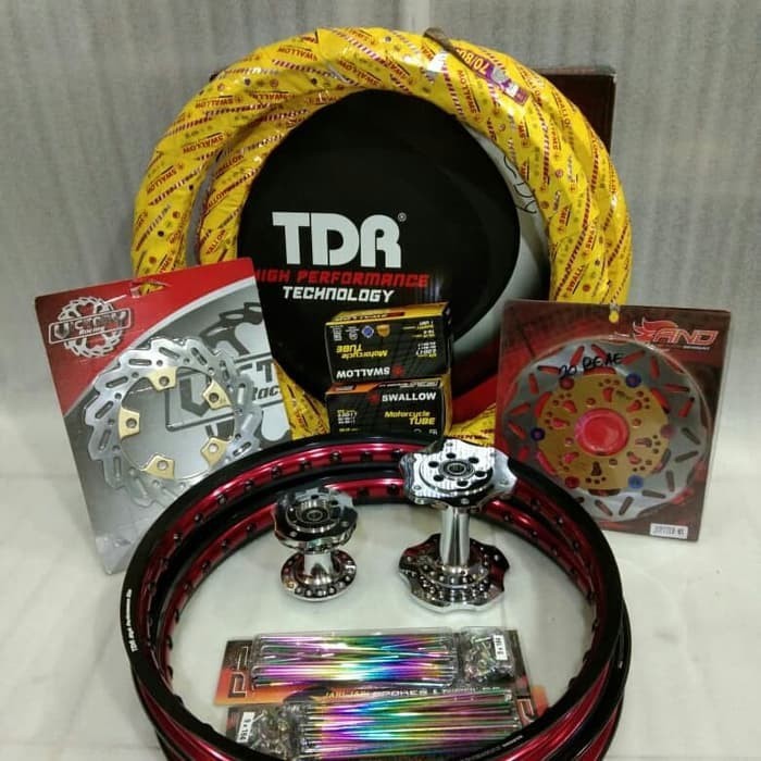 sepaket velg tdr,tromol becak,jari jari pelangi, motor vixion new, Limited