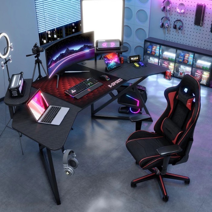 Meja Gang Berkualitas / Meja Komputer Besar Rangka Besi