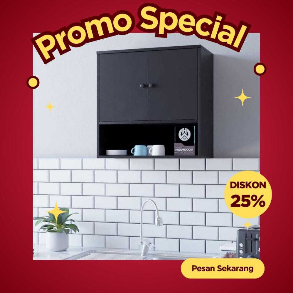 SALE Lemari Dapur Kitchen Set Rak dapur Premium Tempat Gelas dan Piring Rak Dinding Serbaguna Lemari