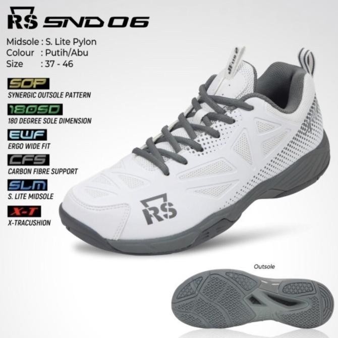 SEPATU BADMINTON RS SND 06 - RS SND 6 PUTIH ABU ORIGINAL KANAYASARI3