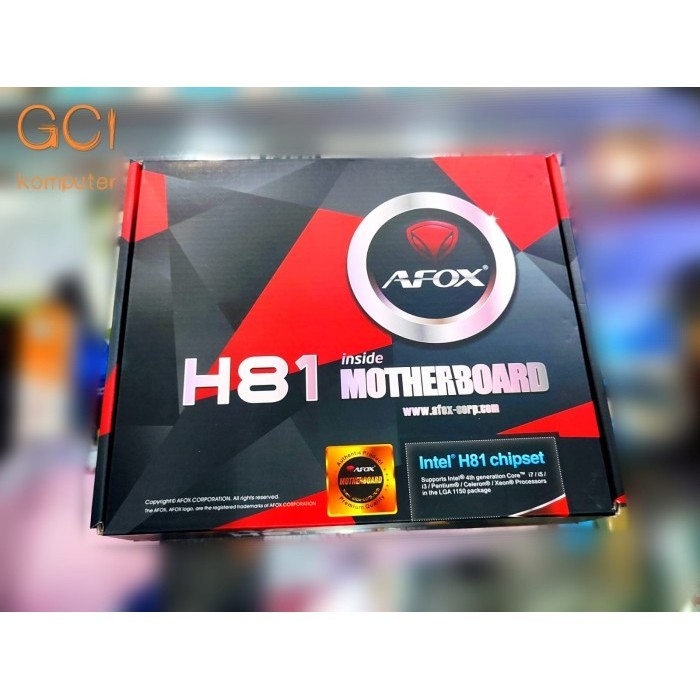 Motoard Afox H81 A 1150 Ddr3 Intel Gen 4