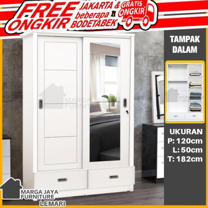 Lemari 2 Pintu Sliding Knockdown