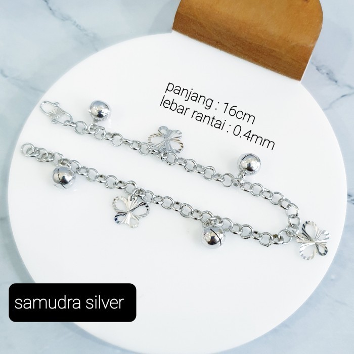 GELANG KAKI ANAK BABY PERAK/SILVER 925 MODEL LONCENG GK01