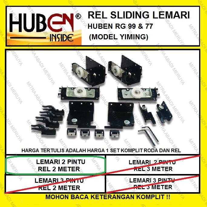 Huben Rg99 Rg77 2 Pintu 2 Meter Rel Sliding Lemari Rel Yiming