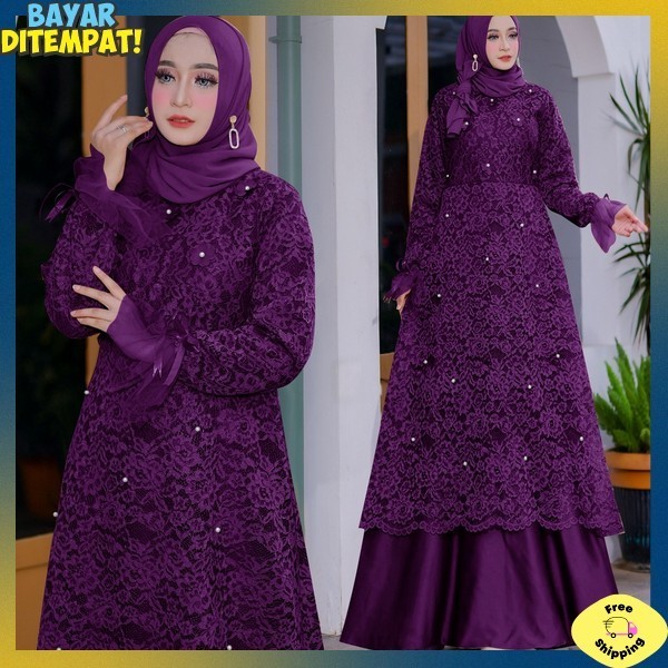 Terbaru 2024 Pakean Dres Simpel Elegan Juba Games Wanita Lengan Panjang Cod Dress Muslim Ukuran S M 