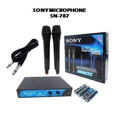 SONY MICROPHONE WIRELESS SN-787 DOUBLE MIC 2 MIC TANPA KABEL