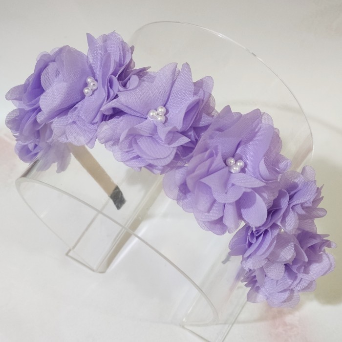 MAHKOTA BUNGA UNGU/ FLOWER CROWN/ BONDU BUNGA LILAC/ BANDANA BAYI