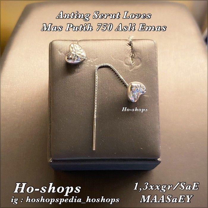 ANTING SERUT MAS PUTIH KADAR 750 ASLI EMAS