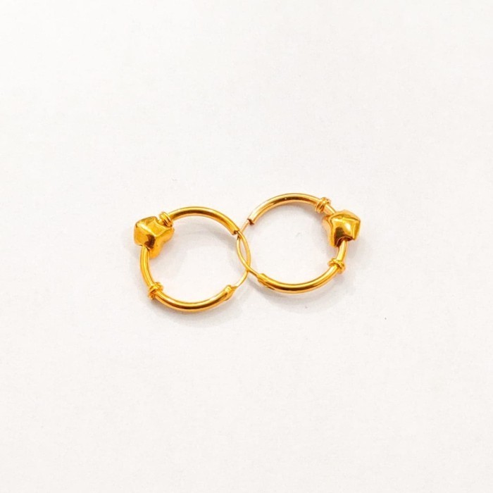 ANTING ANAK MODEL JIPSI BANDUL HATI ELEGANT EMAS ASLI
