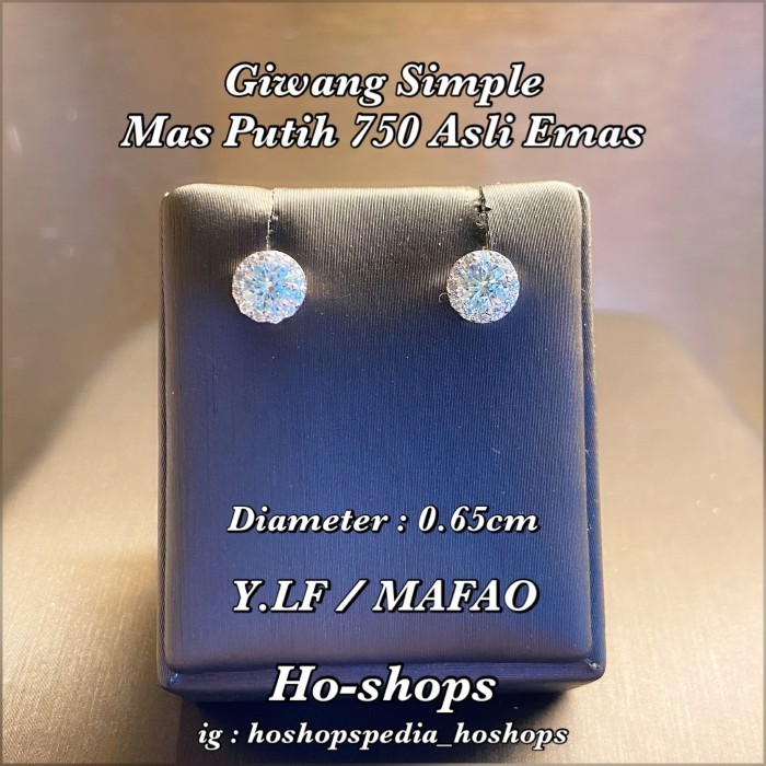 GIWANG / ANTING SIMPLE MAS PUTIH KADAR 75% ASLI EMAS