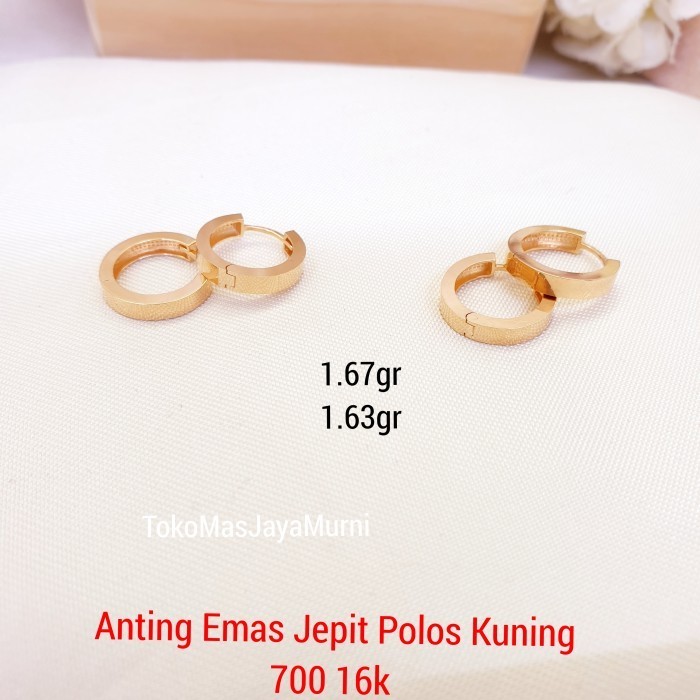ANTING EMAS BULAT POLOSAN KUNING 700 16K
