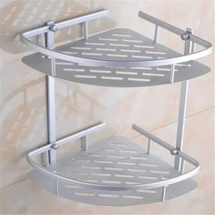 Rak Sudut Aluminium Rak Sudut Kamar Mandi Rak Dinding Aluminium