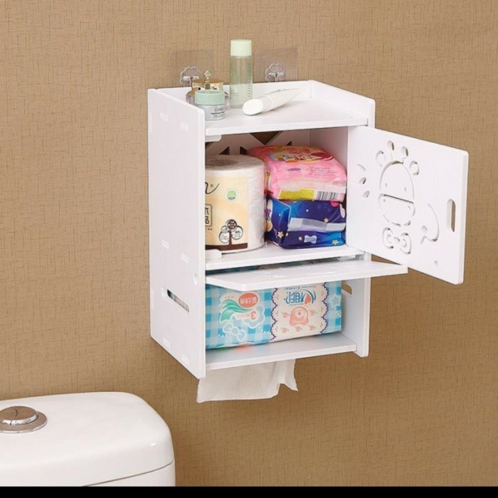 RAK DINDING TOILET TEMPAT TISUE KOSMETIK SERBAGUNAA