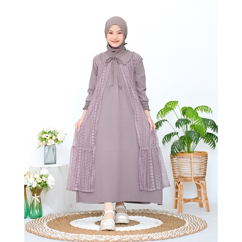Gamis Anak Perempuan Terbaru 2024 Umur 12 Tahun 5 10 8 13 2 1 Baju Muslim Remaja Oneset Dress Idul F