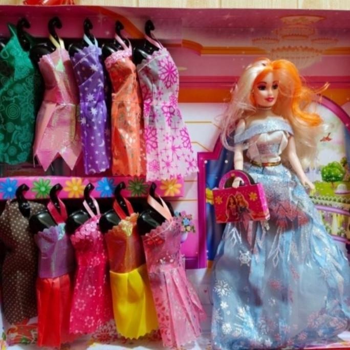 Mainan Boneka Perempuan 10 Baju / Mainan Anak Perempuan Cantik