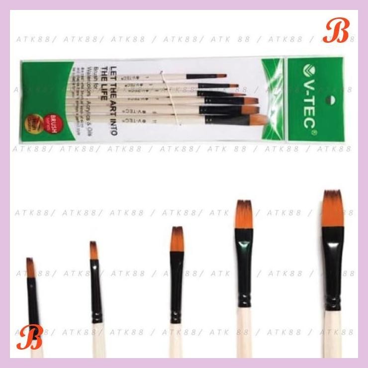 

| PGT | V-TEC BRUSH A0017H SET 6 / KUAS LUKIS SET ISI 6 / VTEC ARTIST BRUSH