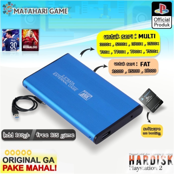READY PS2 - Hardisk Eksternal PS2 120GB - Support Semua PS2 Full Game fat
