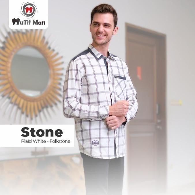 Big Sale Koko/Kemeja Stone Long Mutif Man Lengan Panjang Pengiriman Cepat
