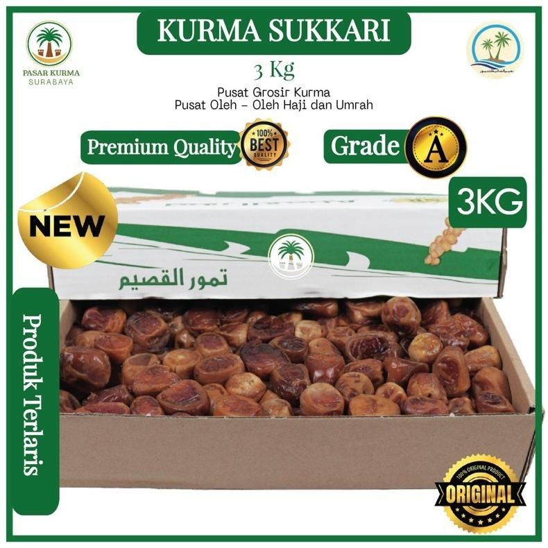 

Ready>>> Grosir New!! Kurma Sukari Basah 1Dus(3Kg) Alqassim / Kurma Sukary Raja Lembut Fresh