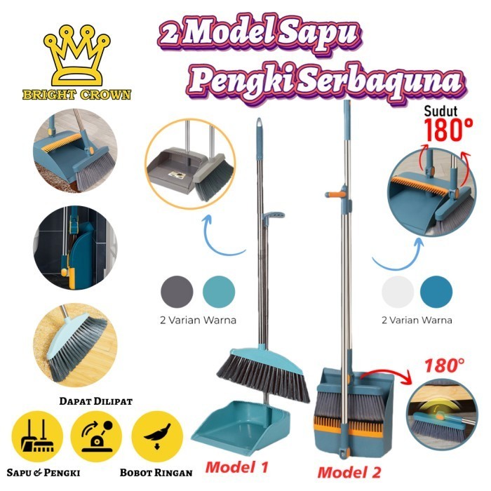 Sapu Set Pengki Lipat Sapu dan Sekop Sampah Pembersih