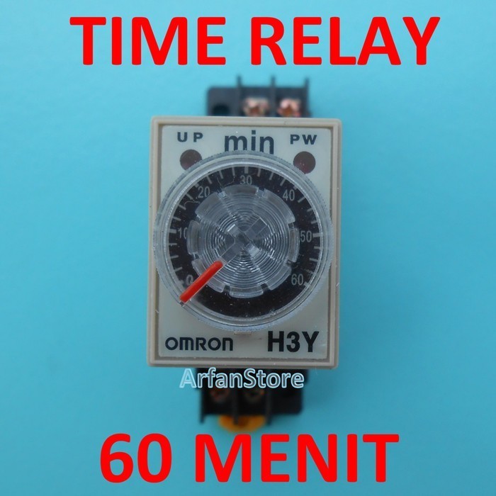 TDR 60 MENIT TIME DELAY RELAY TIMER PENUNDA WAKTU AC 220V H3Y-2 OMRON