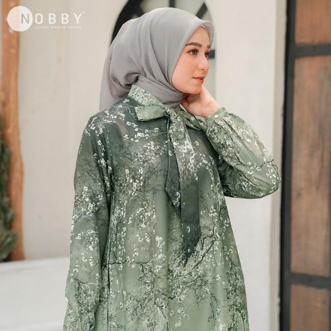 Nobby - Alina Dress Gamis Terbaru Gamis Wanita Warna Gradasi Premium