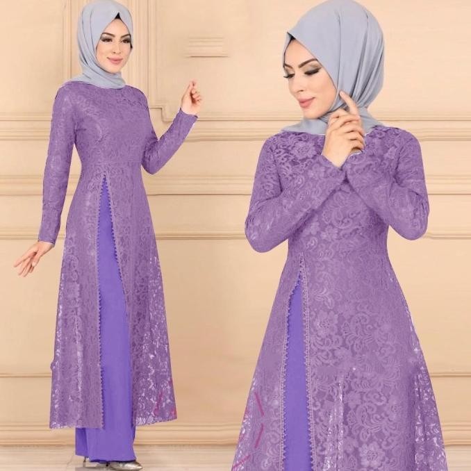 Stelan Samoa Lilac [Gamis 0100] Siz Baju Gamis Wanita Terbaru