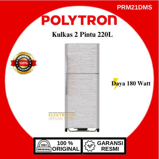 POLYTRON KULKAS 2 PINTU PRM21DMS 220L/PRM-21DMS/PRM 21 DMS/POLYTRON KULKAS 2 PINTU/POLYTRON KULKAS 2