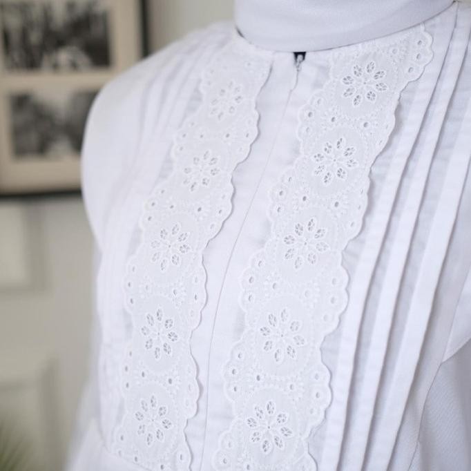 Cod Tunik Baju Putih Wanita Terlaris Atasan Putih Tunik Wanita Milleni